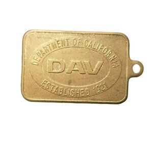 Vintage Brass DAV Department Of California Tag Key Jim Bogan 2002-2003 SC245